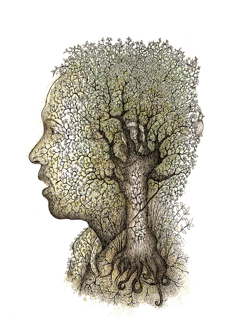 PERFIL, la ilusión - Ilustración a tinta y color digital